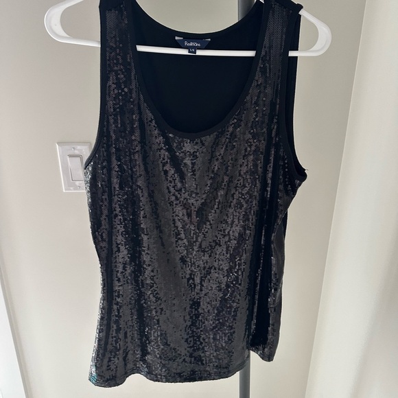 Reitmans Black Sequin Tank Top - Picture 2 of 9